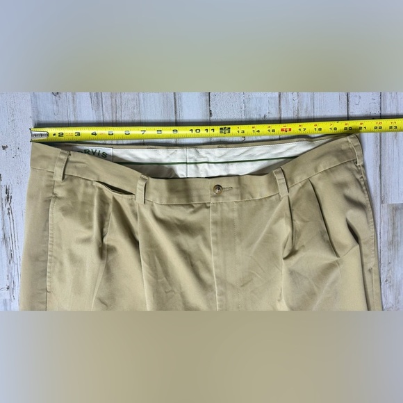 Orvis Pants Mens 42x30 Pleated Golf Straight Leg Casual Tan - Picture 5 of 11